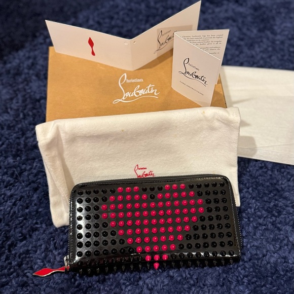 Christian Louboutin Handbags - Christian Louboution Studded Black and Red Heart Clutch ❤️🖤
